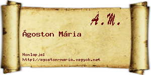 Ágoston Mária névjegykártya
