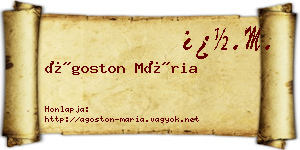 Ágoston Mária névjegykártya