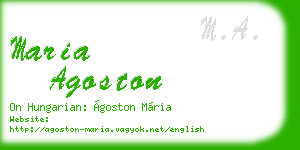 maria agoston business card